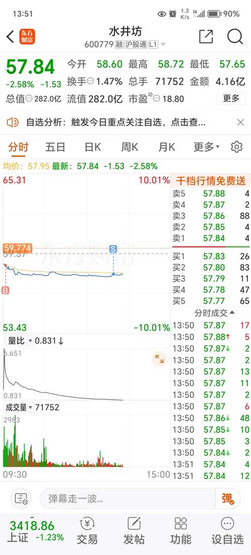 水井坊股票行情深度解析，水井坊股票行情全面解析